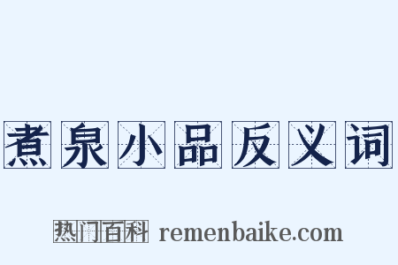煮泉小品反义词是什么意思的图片